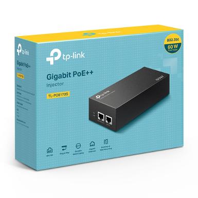 TP-LINK TL-POE170S PoE++ Injector, 802.3bt/at/af Compliant, 60 W PoE Power