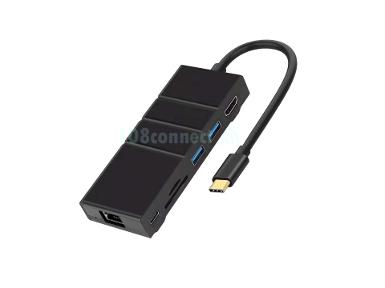 ONTEN OTN-9179 Roll over image to zoom in Type-C to HDTV+2 USB 3.0+SD/TF+Gigabyte LAN+PD Charging