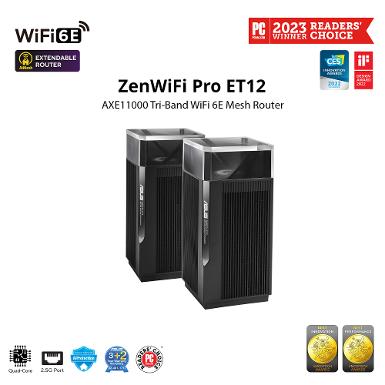 ASUS ZenWiFi Pro ET12 Pack 2 AXE11000 WiFi 6E mesh system