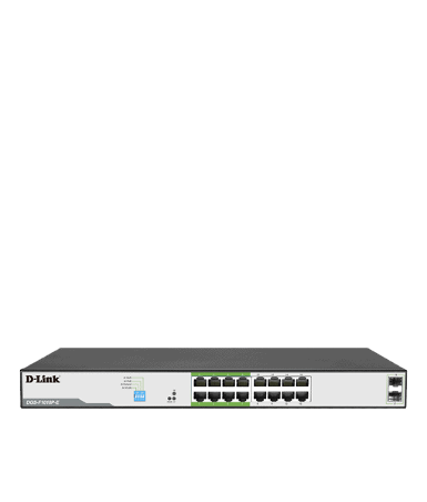 D-LINK DGS-F1018P-E 16 Port Gigabit 250meters PoE+ Unmanaged Switch, Power budget 150W