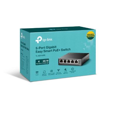 TP-LINK TL-SG1005LP 5-Port Gigabit Desktop Switch with 4-Port PoE+, 40 W PoE Power