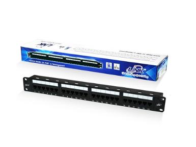 LINK US-3124A CAT 6+ PATCH PANEL 24 PORT (1U) w/management, Dust Cover, Label